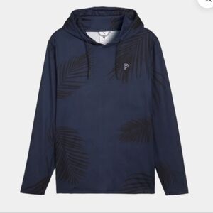 PUMA & PTC MEN'S DEEP NAVY PALM PRINT HOODIE NWT